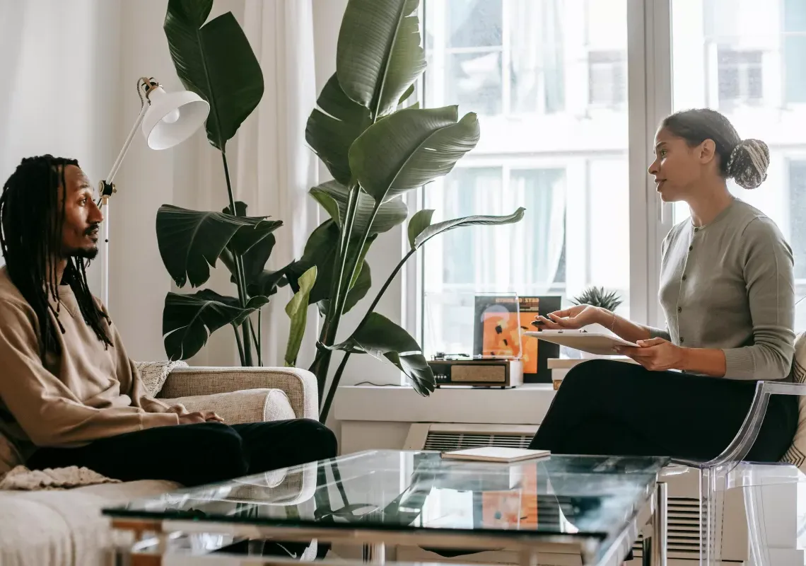 Woman and Man in psychotherapy session